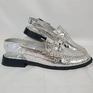 Dolce Vita Silver Metallic Slingback Loafers